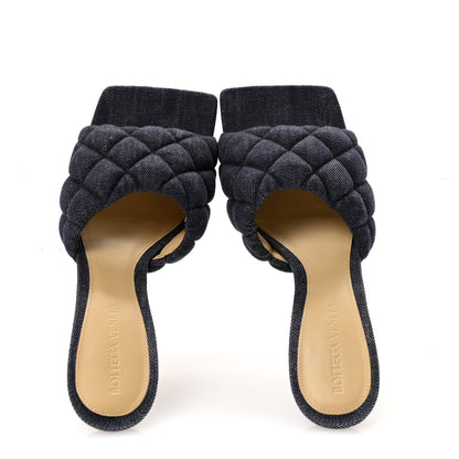 Bottega Veneta Denim Matelasse Padded Mule Sandals 37.5 Indigo 2 of 8