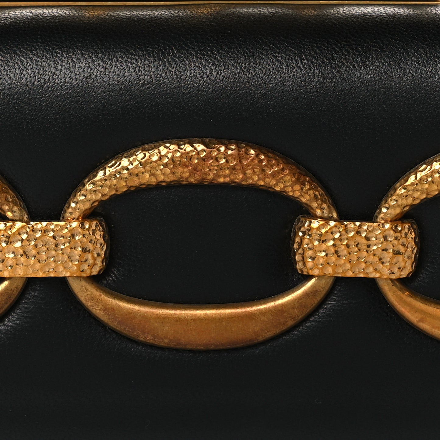 Nappa Chain Knuckle Box Clutch Black