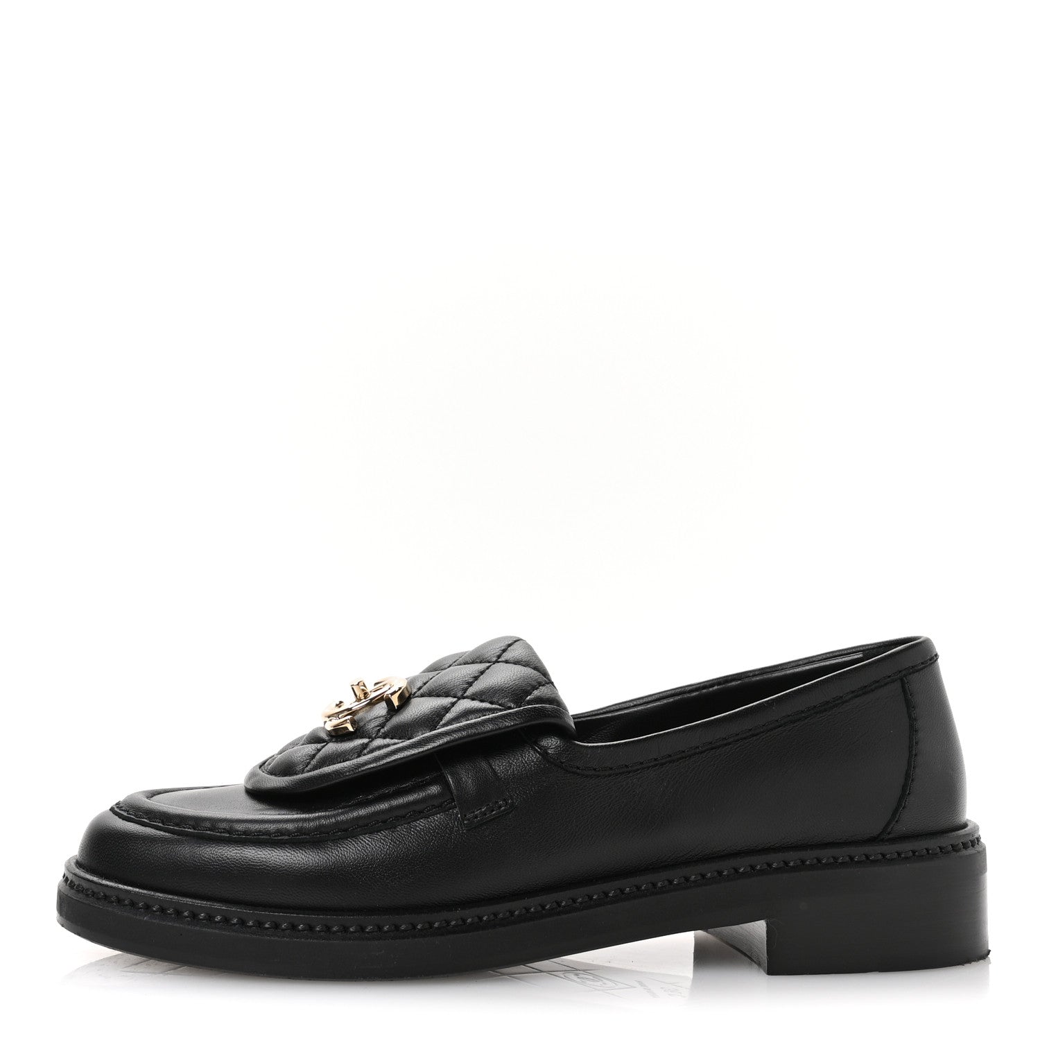 Chanel Lambskin Quilted CC Turnlock Loafers 36 Black 1 of 8