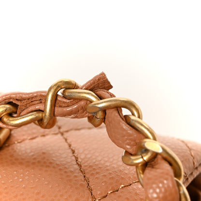 Chanel Caviar Quilted Mini Handy CC Flap Camel 12 of 13