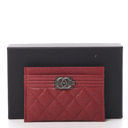 Chanel Caviar Quilted Boy Card Holder Red 9 of 9