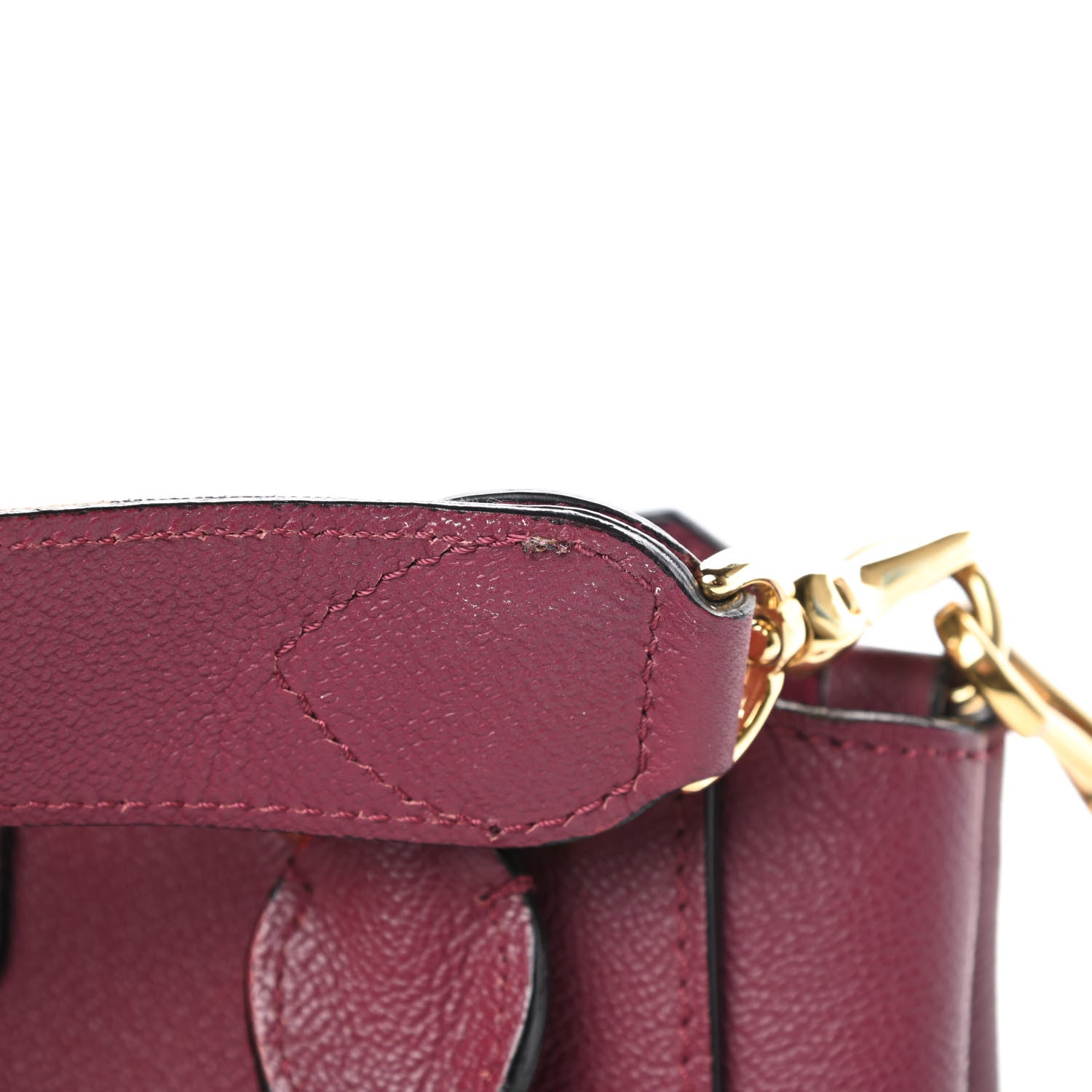 Burberry Soft Grain Calfskin Small Buckle Tote Dark Plum 32 of 33