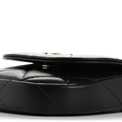 Chanel Lambskin Quilted Pearl Top Handle Clutch With Chain Black 12 of 15