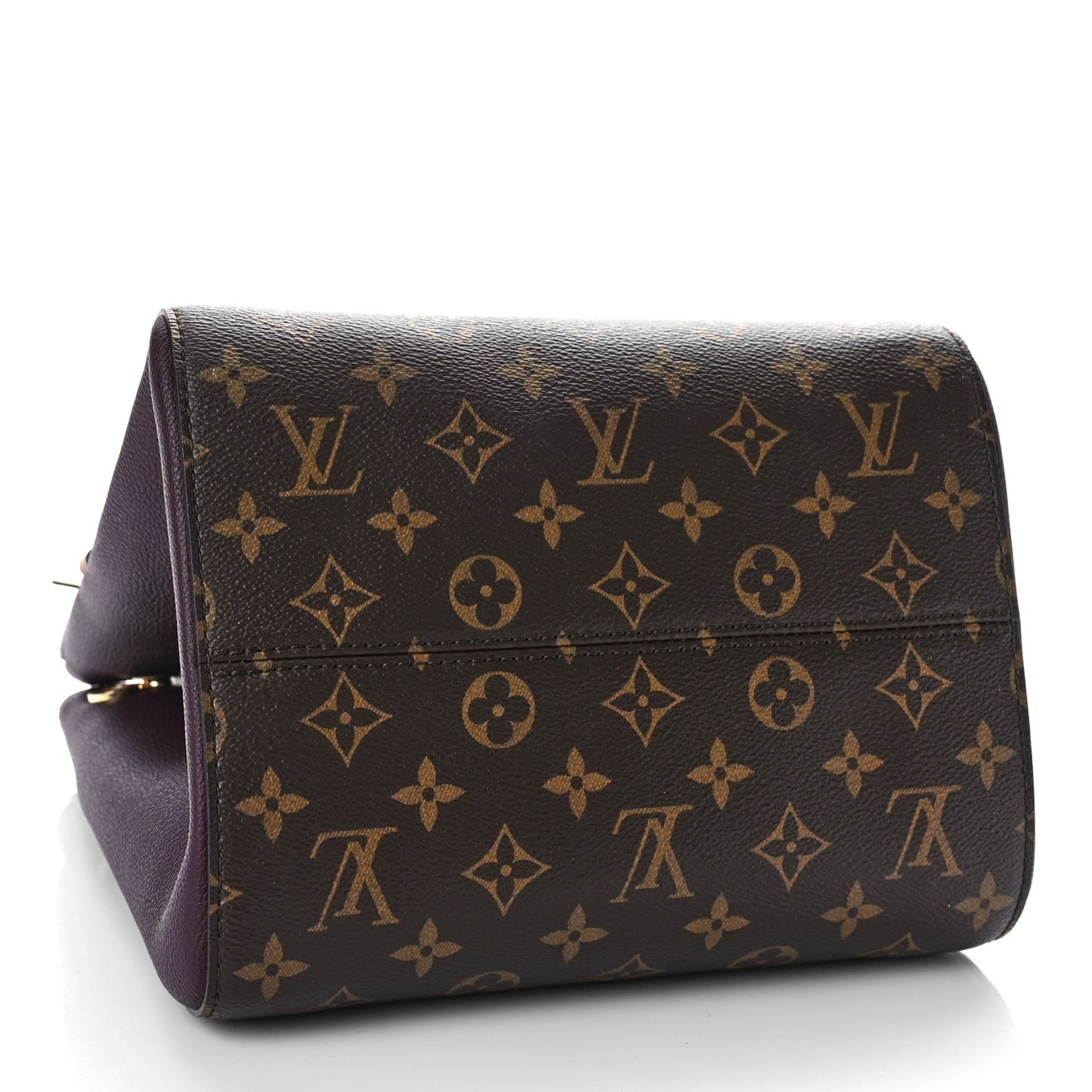 Calfskin Monogram Fold Tote MM Black Wine Cream