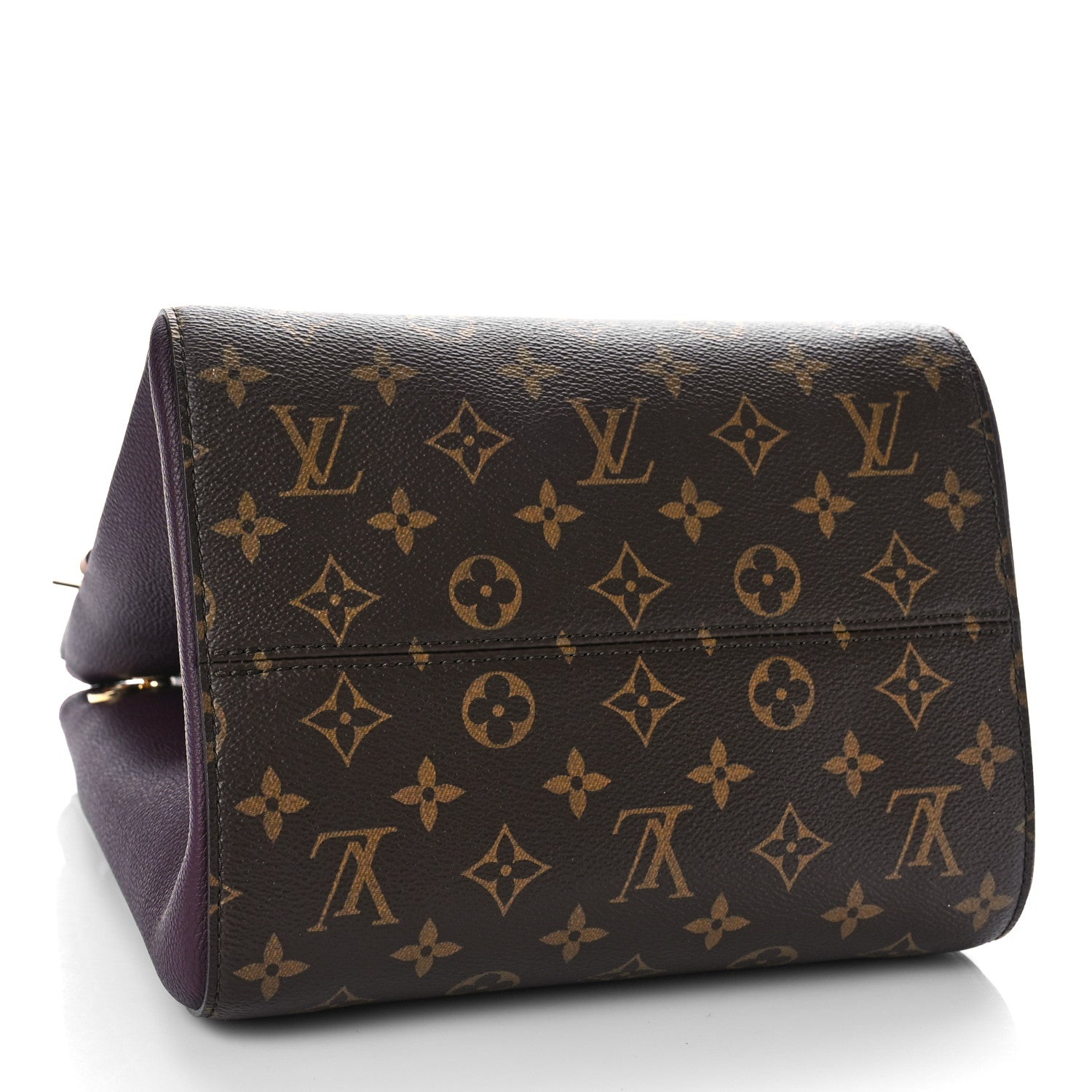 Louis Vuitton Calfskin Monogram Fold Tote MM Black Wine Cream 4 of 8