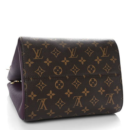 Louis Vuitton Calfskin Monogram Fold Tote MM Black Wine Cream 4 of 8