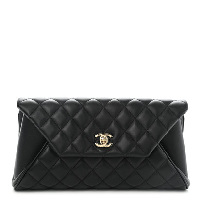 Chanel Lambskin Quilted Fold Up Again Clutch Black 1 of 11