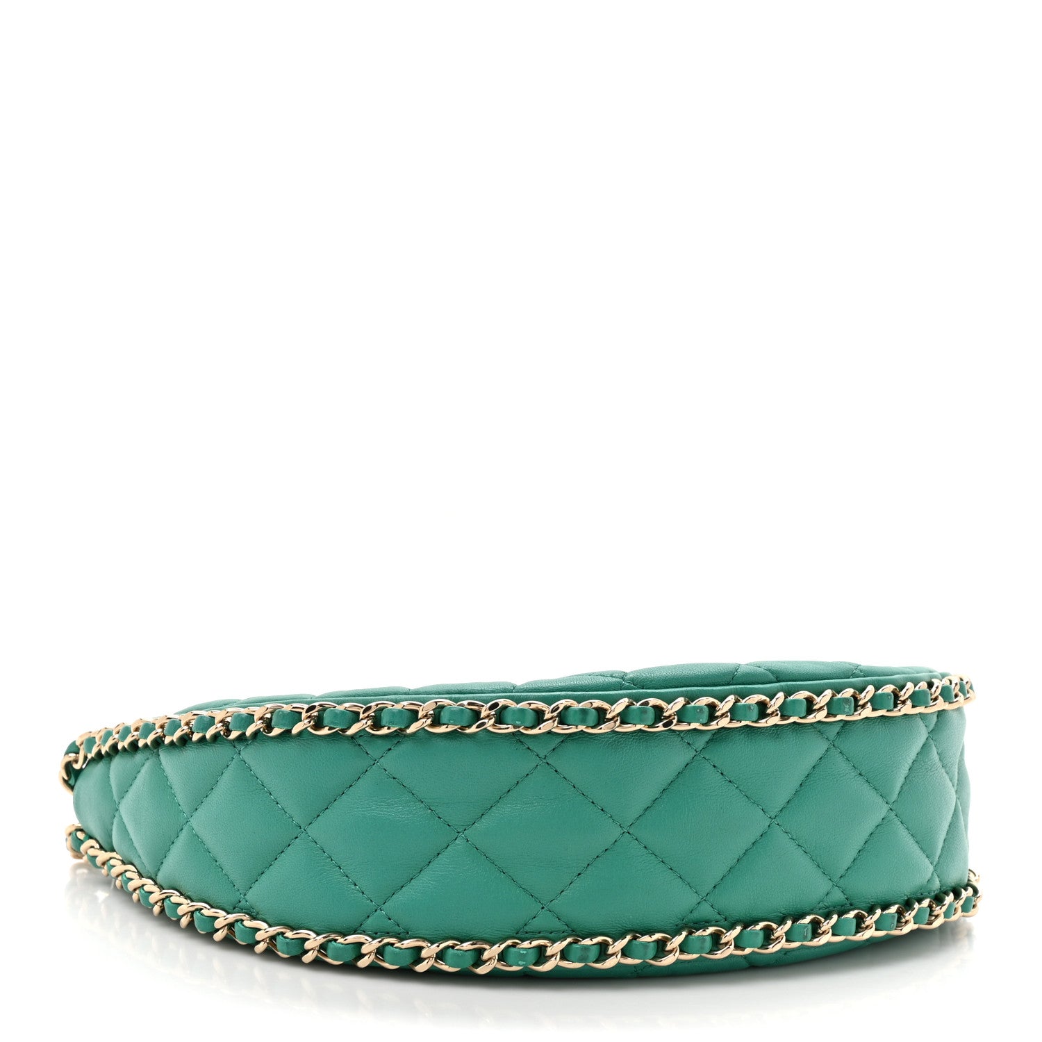Chanel Lambskin Quilted Chain Around Hobo Green 4 of 10