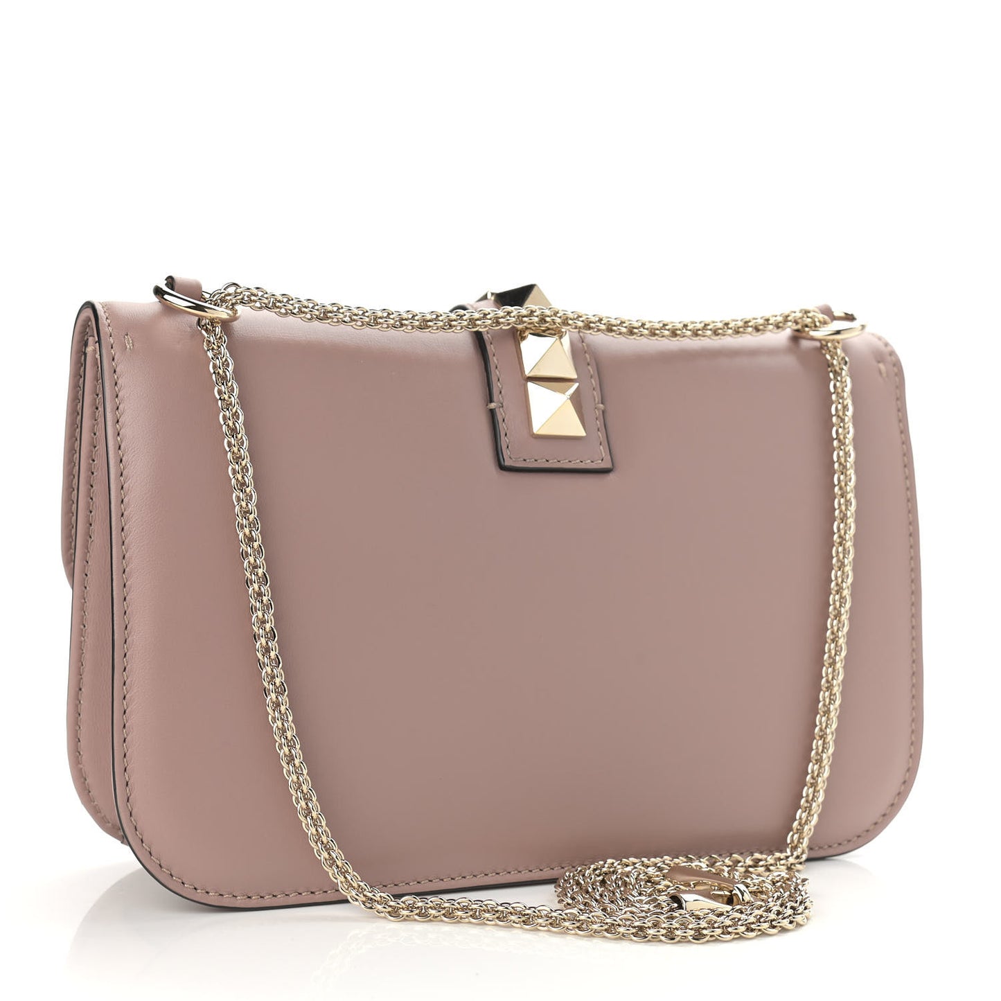 Vitello Medium Glam Lock Rockstud Flap Poudre