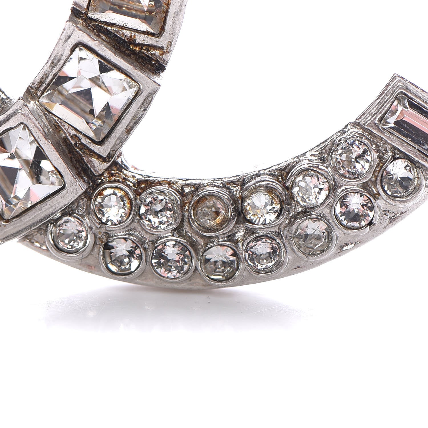 Chanel Crystal CC Brooch Silver 6 of 7