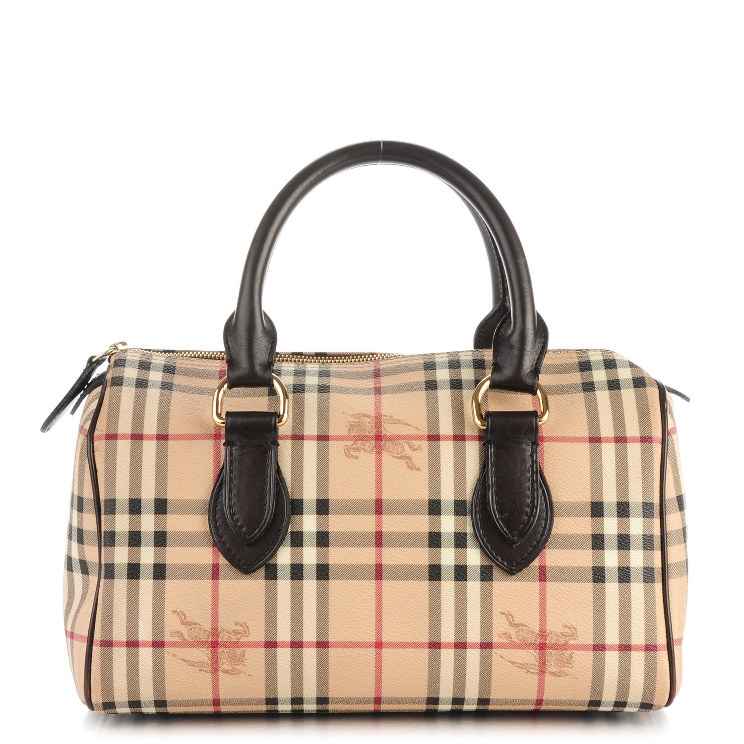 Burberry Haymarket Check Small Chester Bowling Bag Chocolate 1 of 9