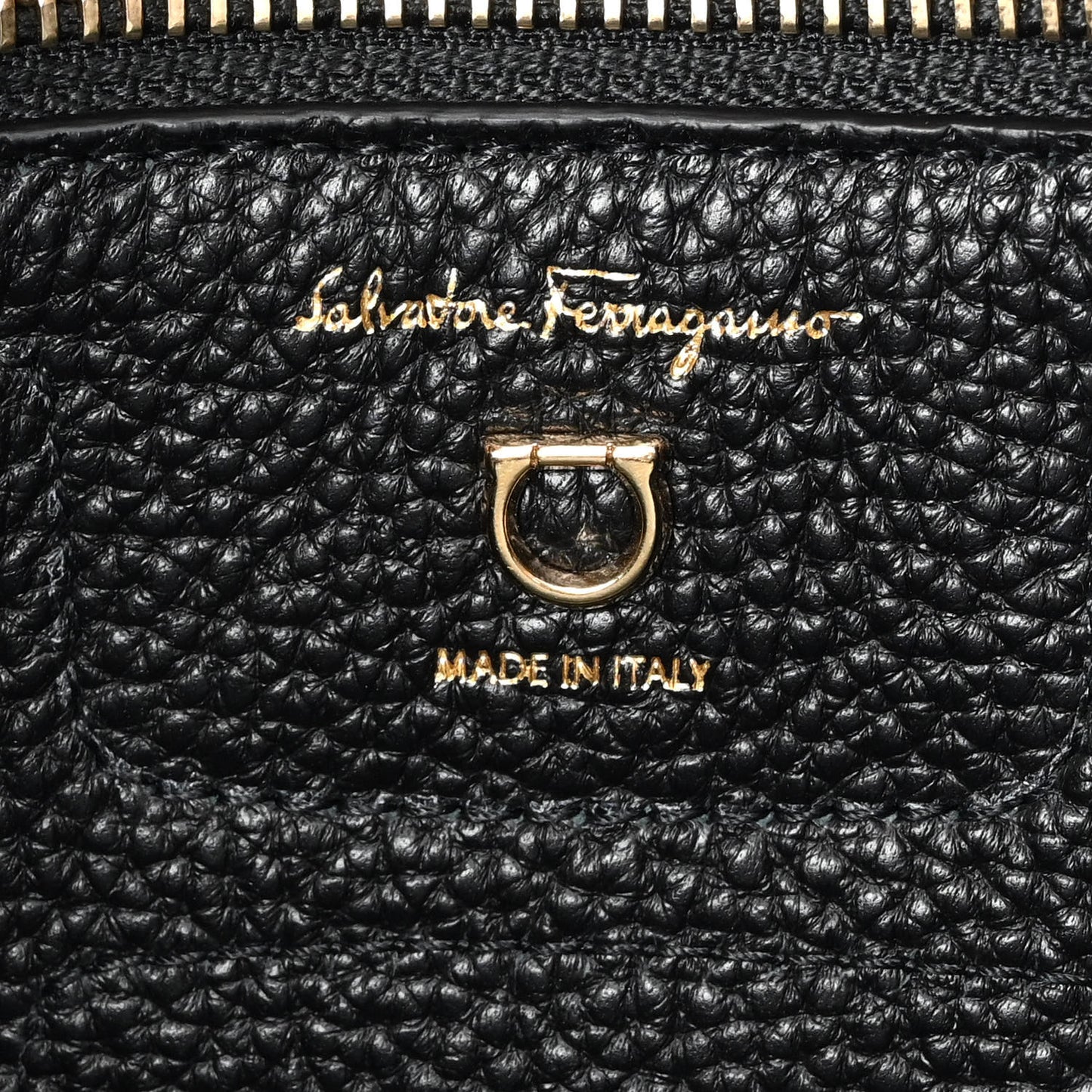 Hammered Calfskin Double Handle Small Amy Tote Black