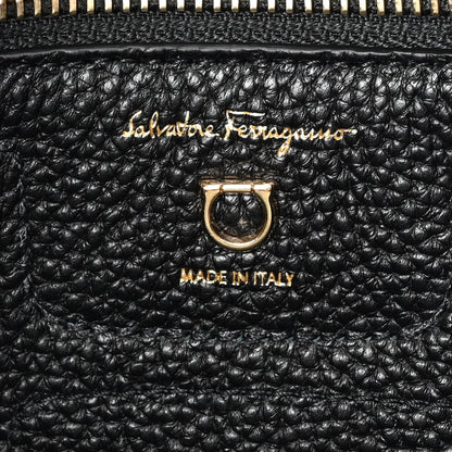 Salvatore Ferragamo Hammered Calfskin Double Handle Small Amy Tote Black 6 of 10