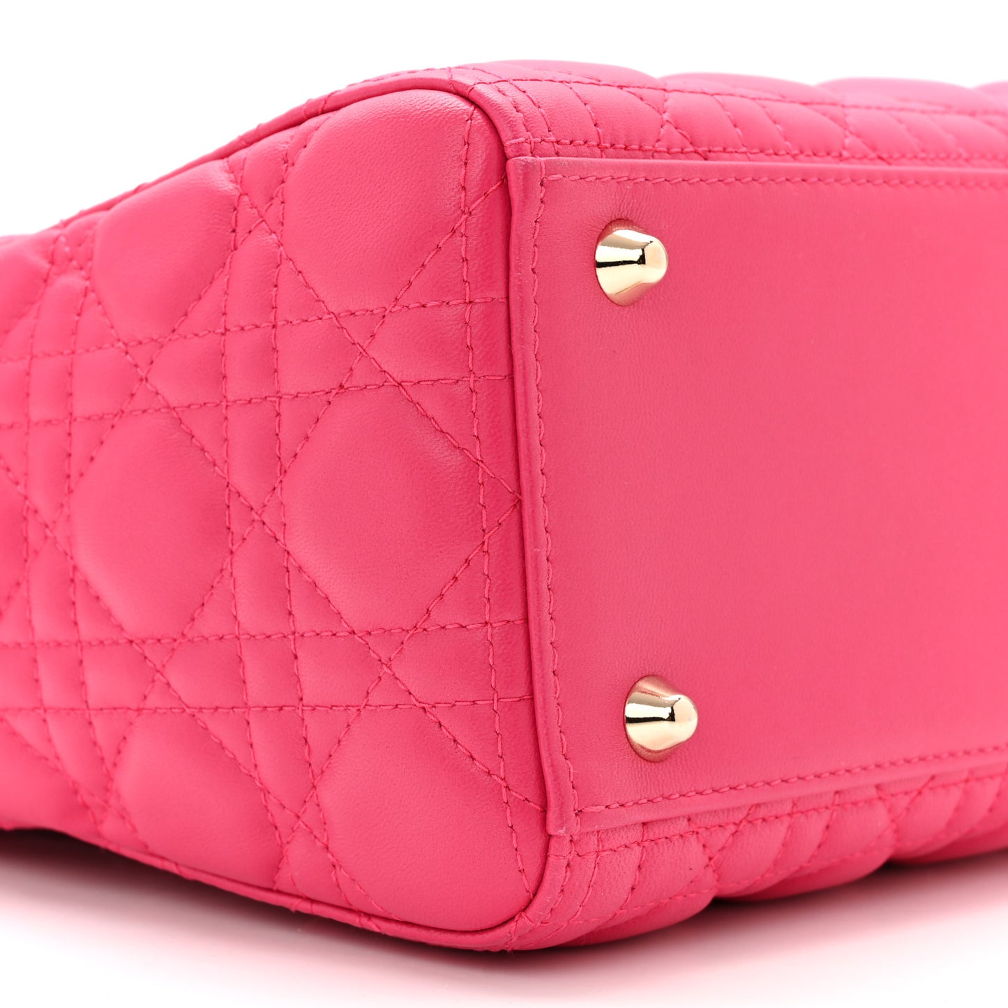 Lambskin Cannage Large Lady Dior Fuchsia