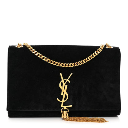 Saint Laurent Suede Medium Classic Monogram Kate Tassel Satchel Black 1 of 10