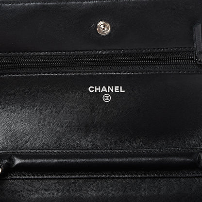 Chanel Lambskin Quilted Wallet On Chain WOC Black 5 of 12