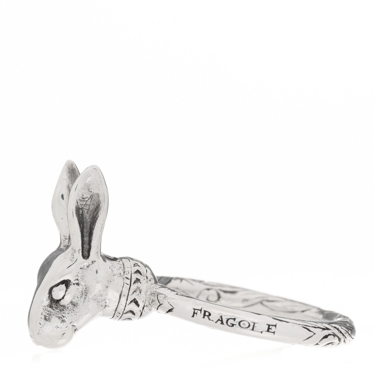 Sterling Silver Anger Forest Rabbit Head Ring 63 10.25