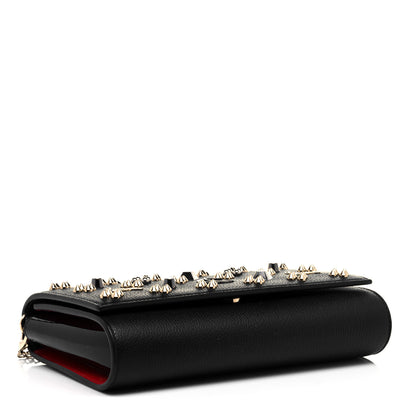 Christian Louboutin Grained Calfskin Spikes Loubinthesky Paloma Wallet On Chain Black Multimetal 4 of 10
