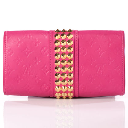 Louis Vuitton Calfskin Embossed Courtney Pochette Clutch Fuchsia 4 of 9