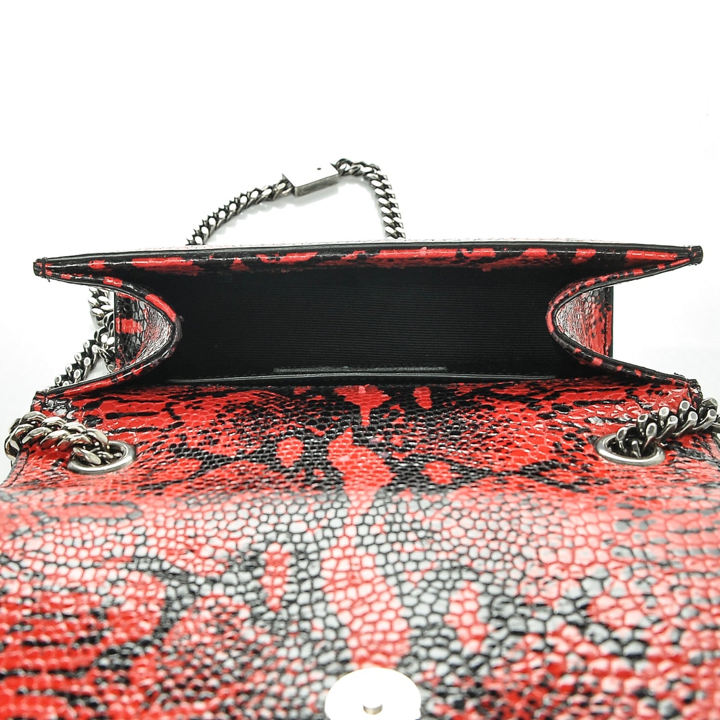 Python Print Small Monogram Kate Tassel Satchel Black Red