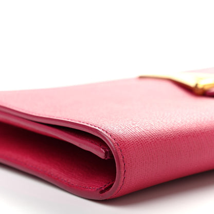 Saint Laurent Calfskin Classic Y Ligne Clutch Fuchsia 10 of 11