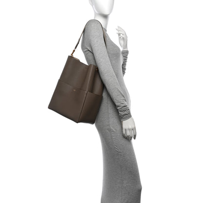 Celine Soft Grained Calfskin Sangle Bucket Bag Taupe 2 of 11