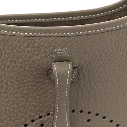 Hermes Taurillon Clemence Amazone Evelyne TPM Etoupe Bleu Indigo 6 of 11