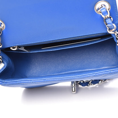 Chanel Caviar Chevron Quilted Mini Square Flap Blue 5 of 10