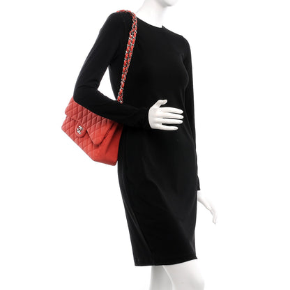 Chanel Iridescent Caviar Quilted Jumbo Double Flap Coral 3 of 17