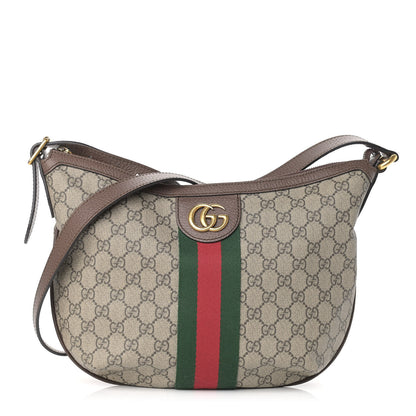 Gucci GG Supreme Monogram Web Small Ophidia Half Moon Hobo Brown 1 of 10