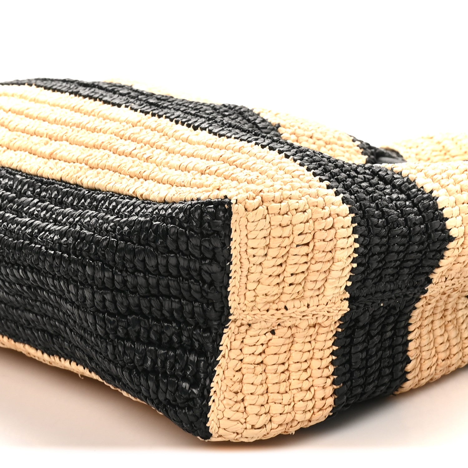 Loewe Raffia Striped Flamenco Knot Clutch Black Natural 9 of 9