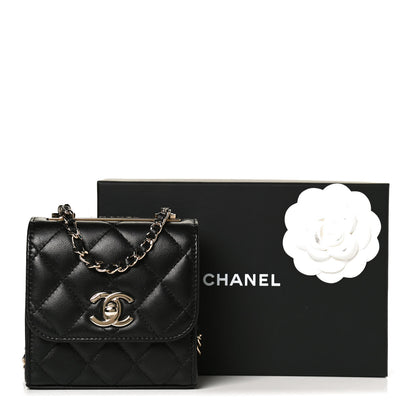 Chanel Lambskin Quilted Mini Trendy CC Clutch With Chain Black 11 of 11