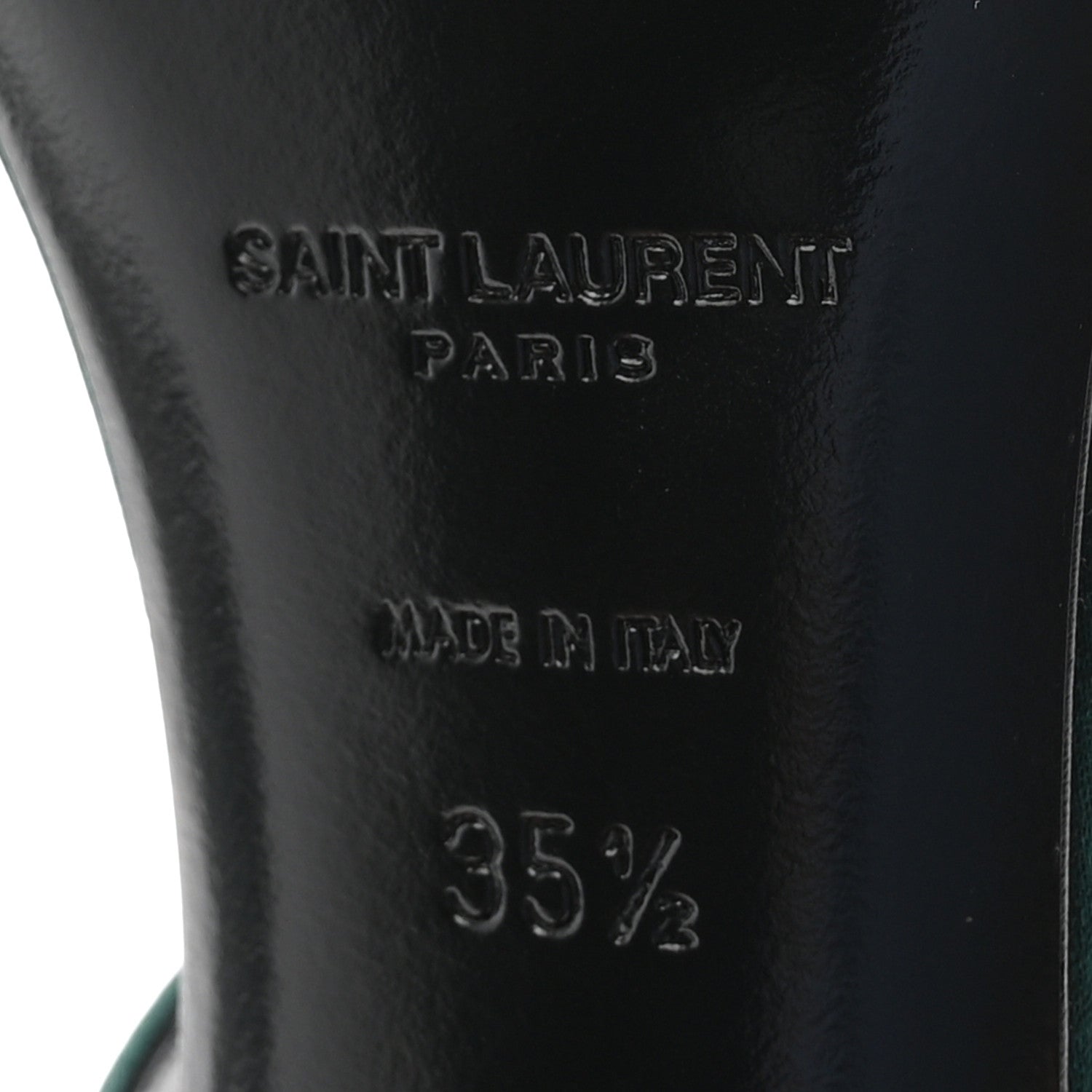 Saint Laurent Crepe Satin Martha Mule 110 Sandals 35.5 Dorian Green 7 of 10