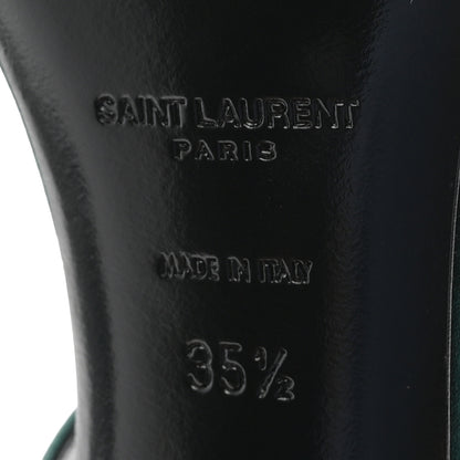Saint Laurent Crepe Satin Martha Mule 110 Sandals 35.5 Dorian Green 7 of 10