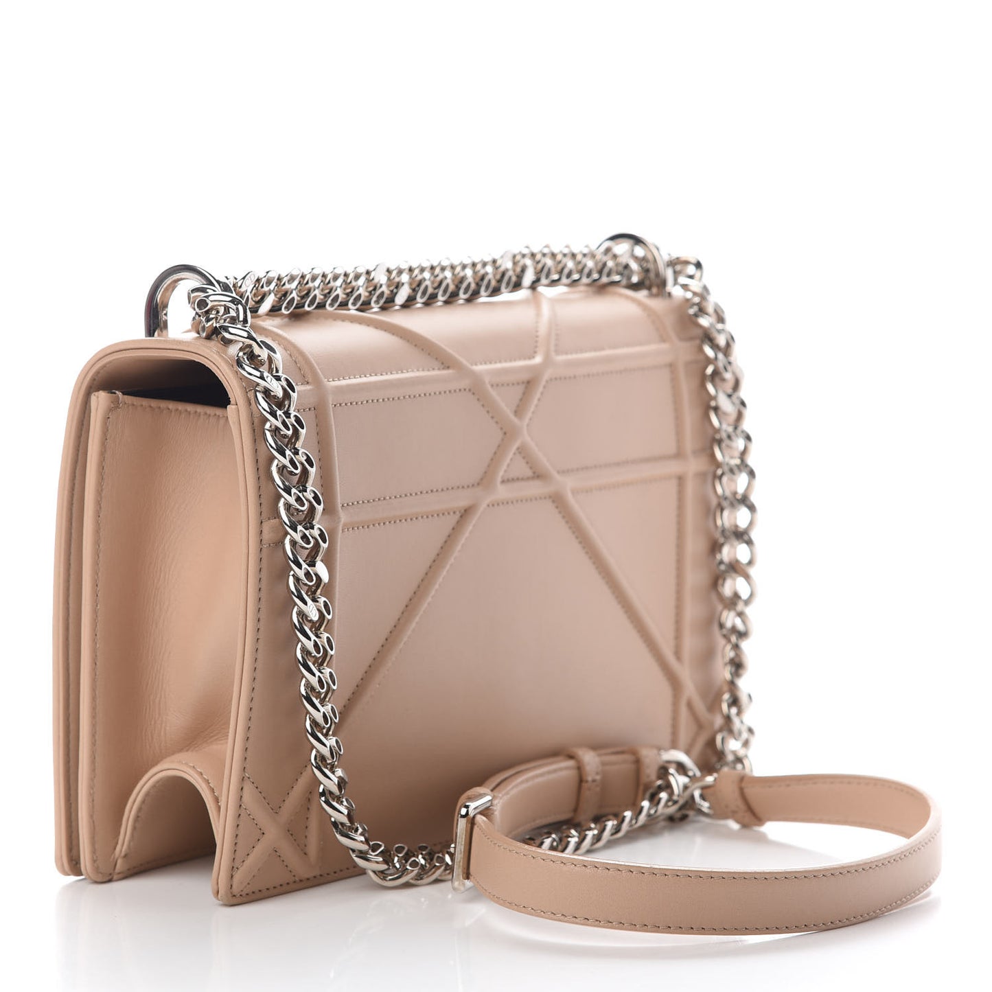 Lambskin Medium Diorama Flap Bag Nude
