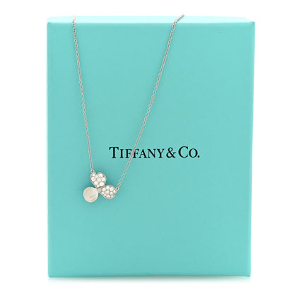 Tiffany Platinum Diamond .17ctw Small Paper Flowers Pendant Necklace 5 of 5