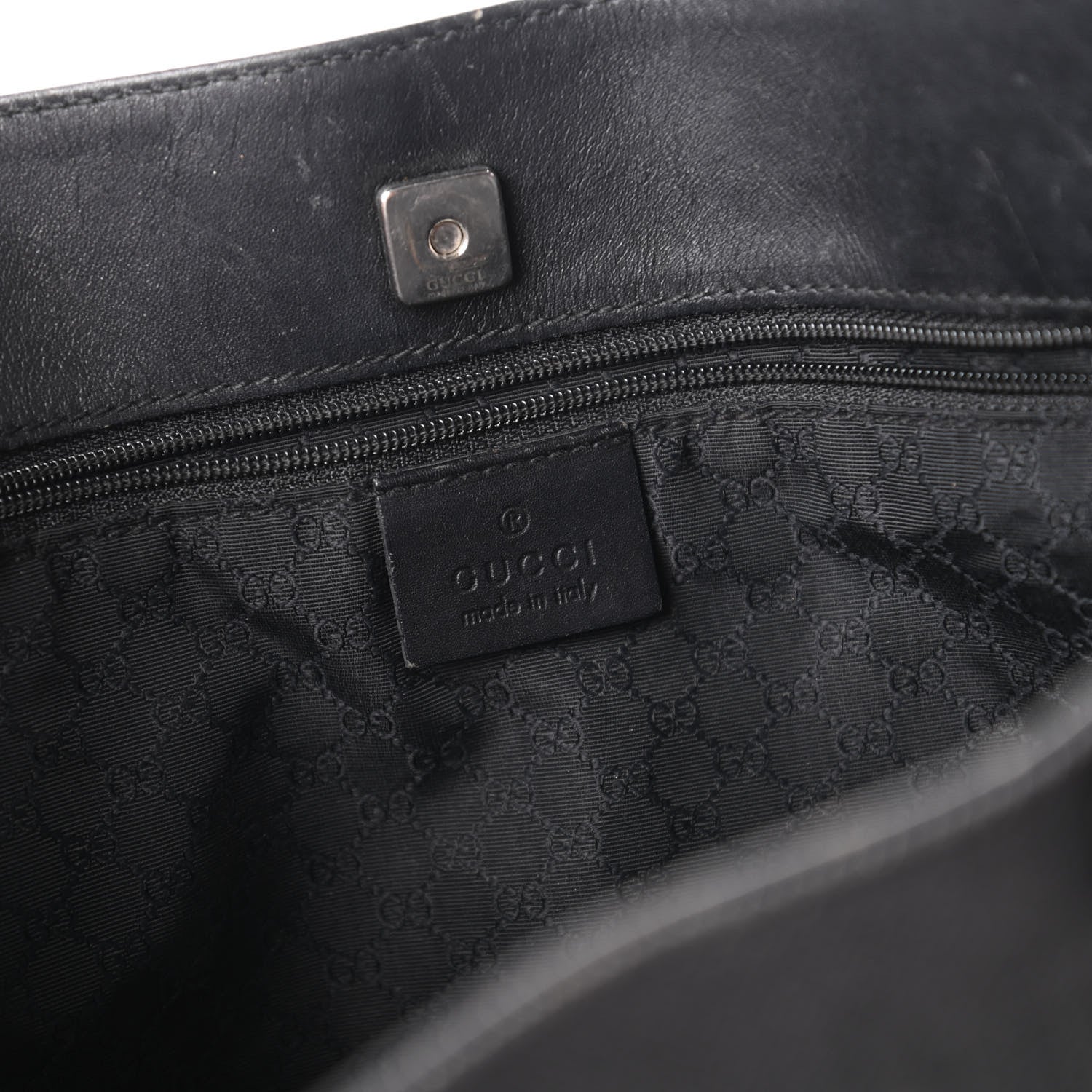 Gucci Denim Calfskin Web Tote Black 8 of 11