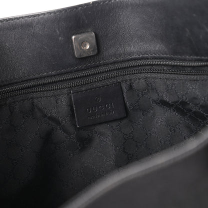 Gucci Denim Calfskin Web Tote Black 8 of 11