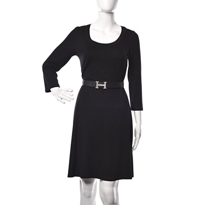 Hermes Epsom 32mm Guilloche H Belt 90 Black Rouge Grenat 2 of 7