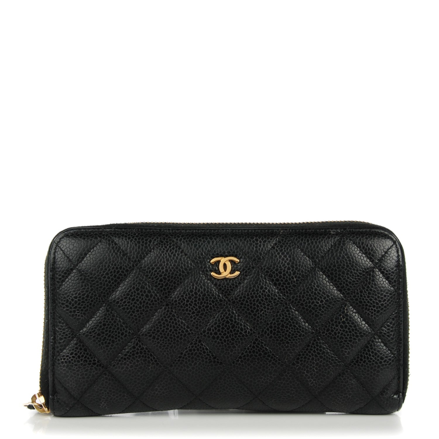 Chanel Caviar Quilted Large Gusset Zip Around Wallet Black 1 of 9