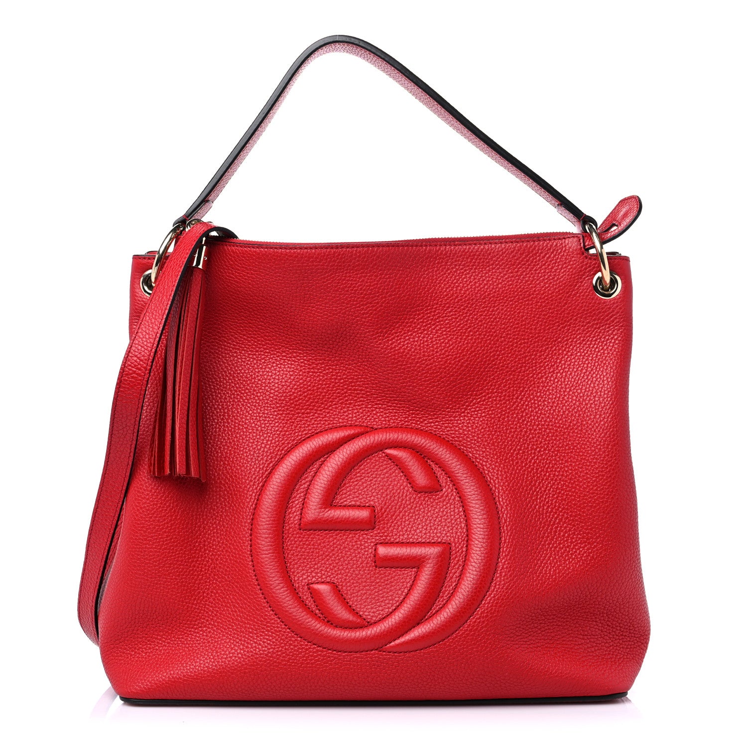 Gucci Pebbled Calfskin Large Soho Hobo Tabasco Red 1 of 13
