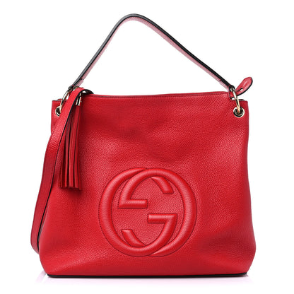 Gucci Pebbled Calfskin Large Soho Hobo Tabasco Red 1 of 13