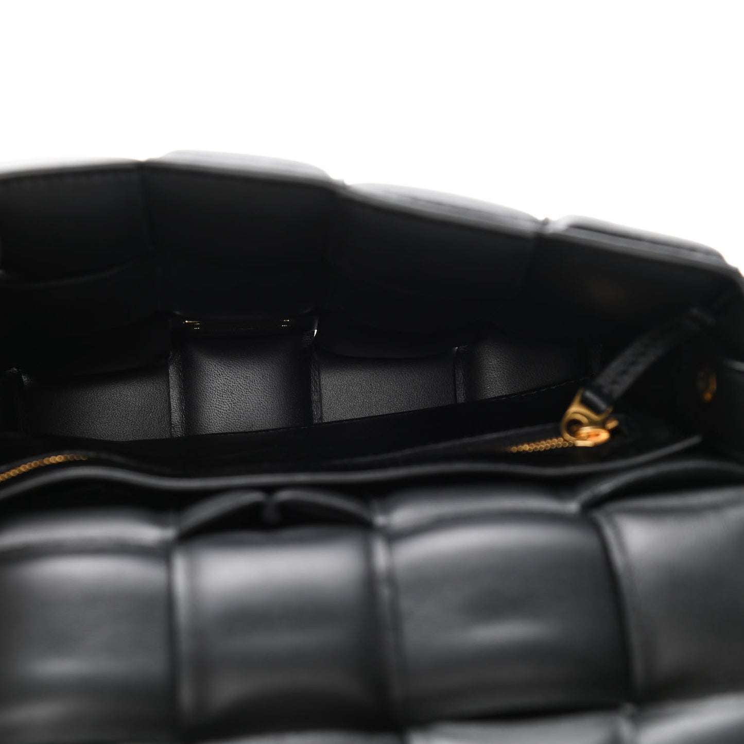 Nappa Maxi Intreccio Padded Cassette Crossbody Bag Black