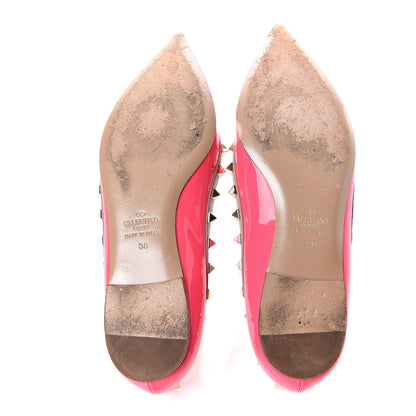 Valentino Garavani Patent Nappa Rockstud Ballerina Flats 38 Fuxia Fluo Poudre 7 of 20