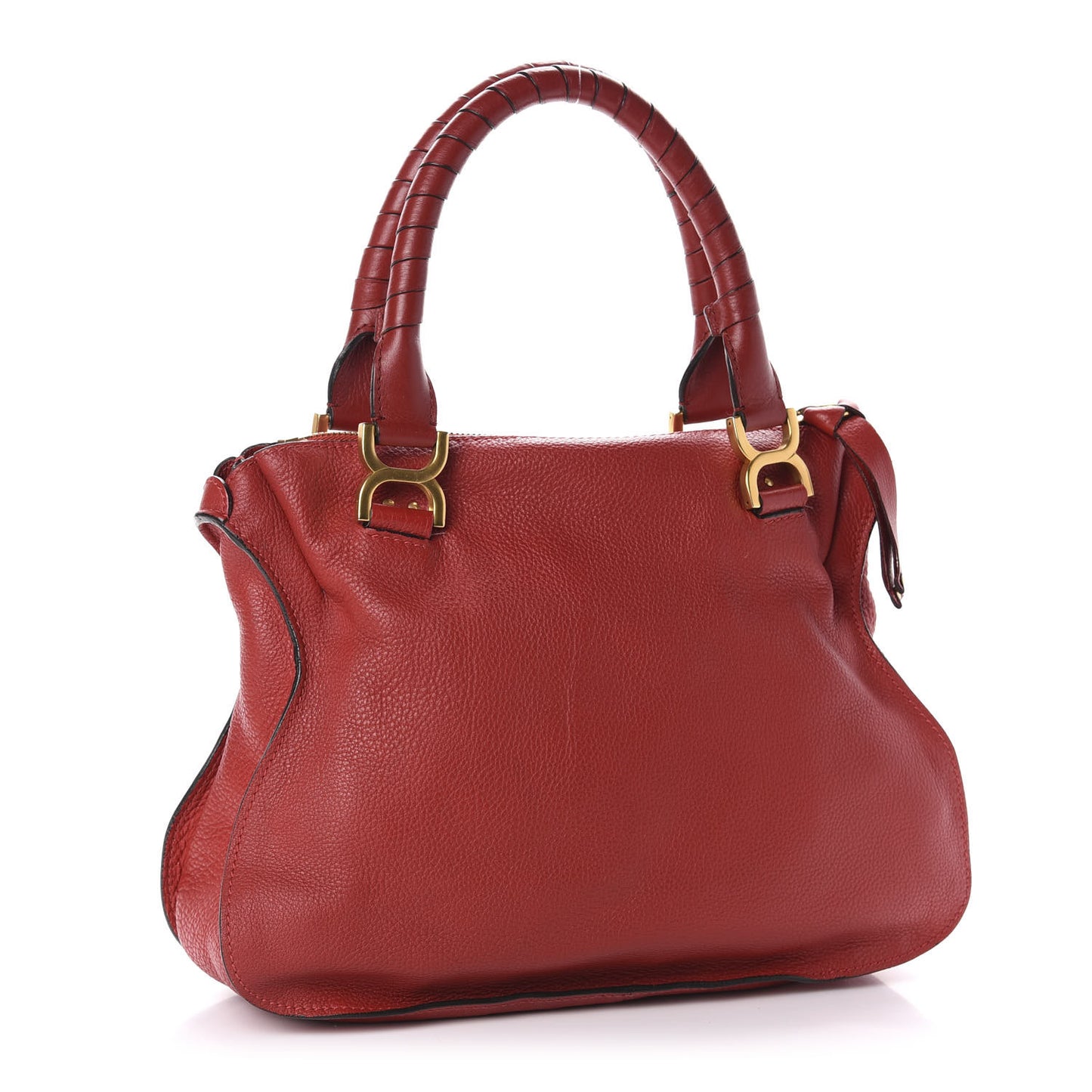 Calfskin Medium Marcie Satchel Peony Red