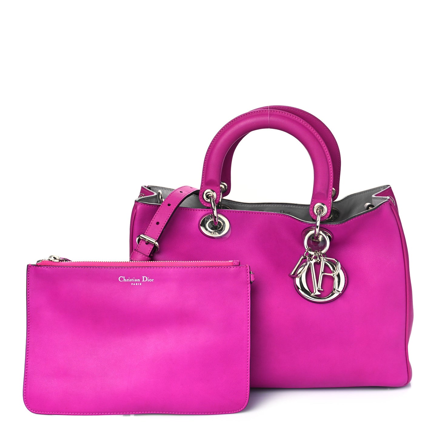 Smooth Calfskin Medium Diorissimo Tote Fuchsia