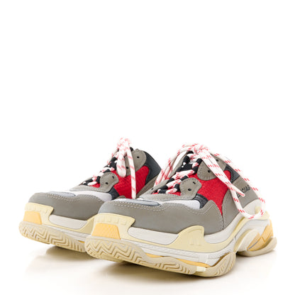 Balenciaga Fabric Mesh Womens Triple S Mule Sneakers 40 Grey Red 3 of 9