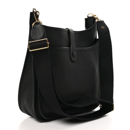 Hermes Taurillon Clemence EVELYNE III GM Black 3 of 10