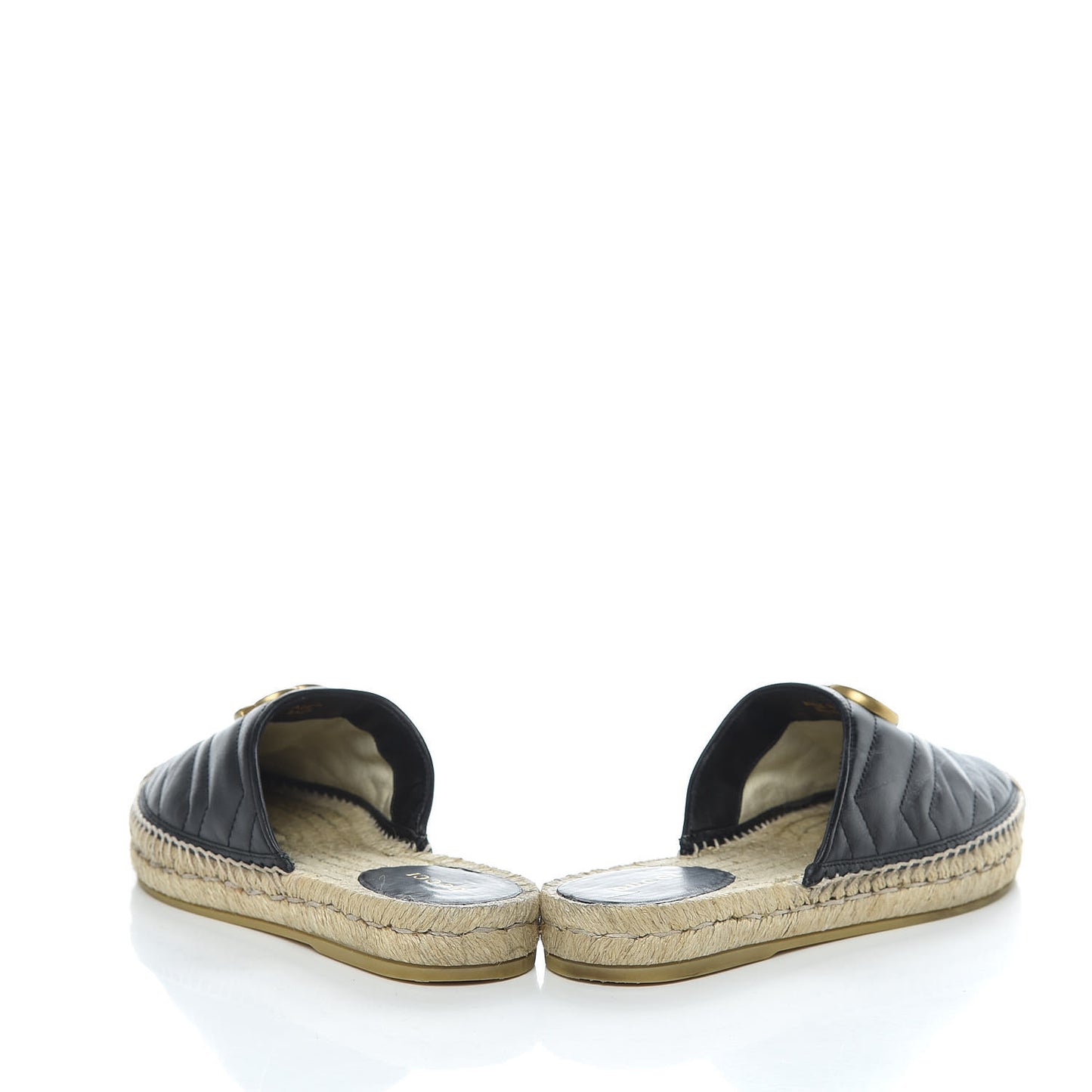 Nappa Matelasse GG Marmont Espadrille Slippers 36 Black