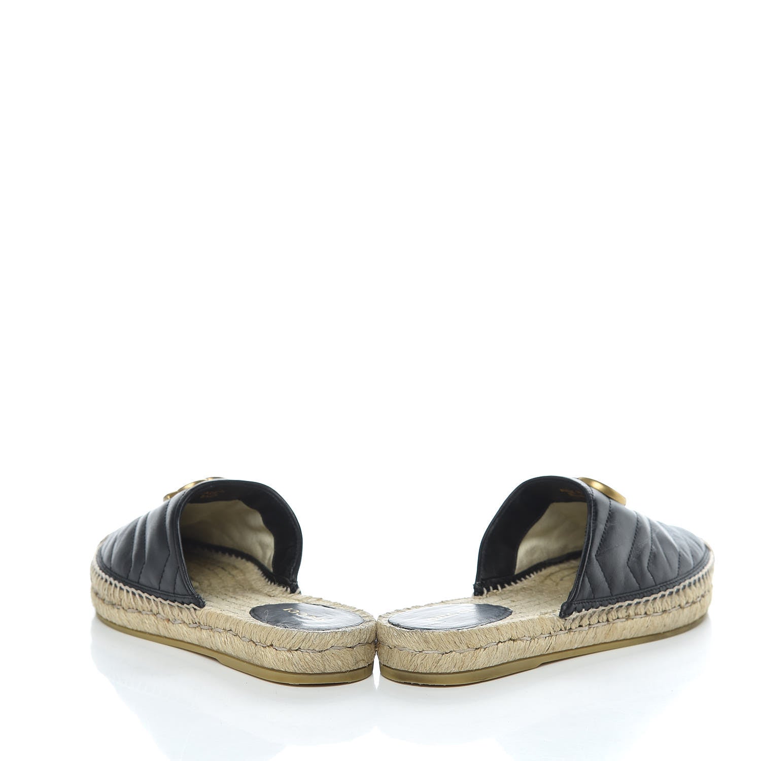 Gucci Nappa Matelasse GG Marmont Espadrille Slippers 36 Black 5 of 16